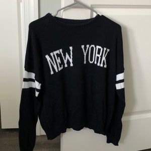 Brandy Melville New York Varsity Navy Sweater